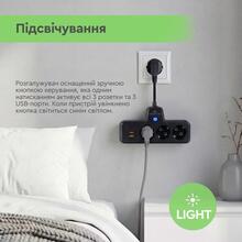 Сетевой фильтр XOKO SPW-3-2-1 3 розетки 10 см black (XK-SPW-3-2-1-BK)