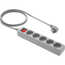 Подовжувач LOGAN 5 розеток 1,8м 16А 3x1.5мм2 Grey (SFG5-1.8) Подовжувач LOGAN 5 розеток 1,8м 16А 3x1.5мм2 Grey (SFG5-1.8)