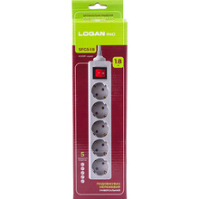 Подовжувач LOGAN 5 розеток 1,8м 16А 3x1.5мм2 Grey (SFG5-1.8) Подовжувач LOGAN 5 розеток 1,8м 16А 3x1.5мм2 Grey (SFG5-1.8)