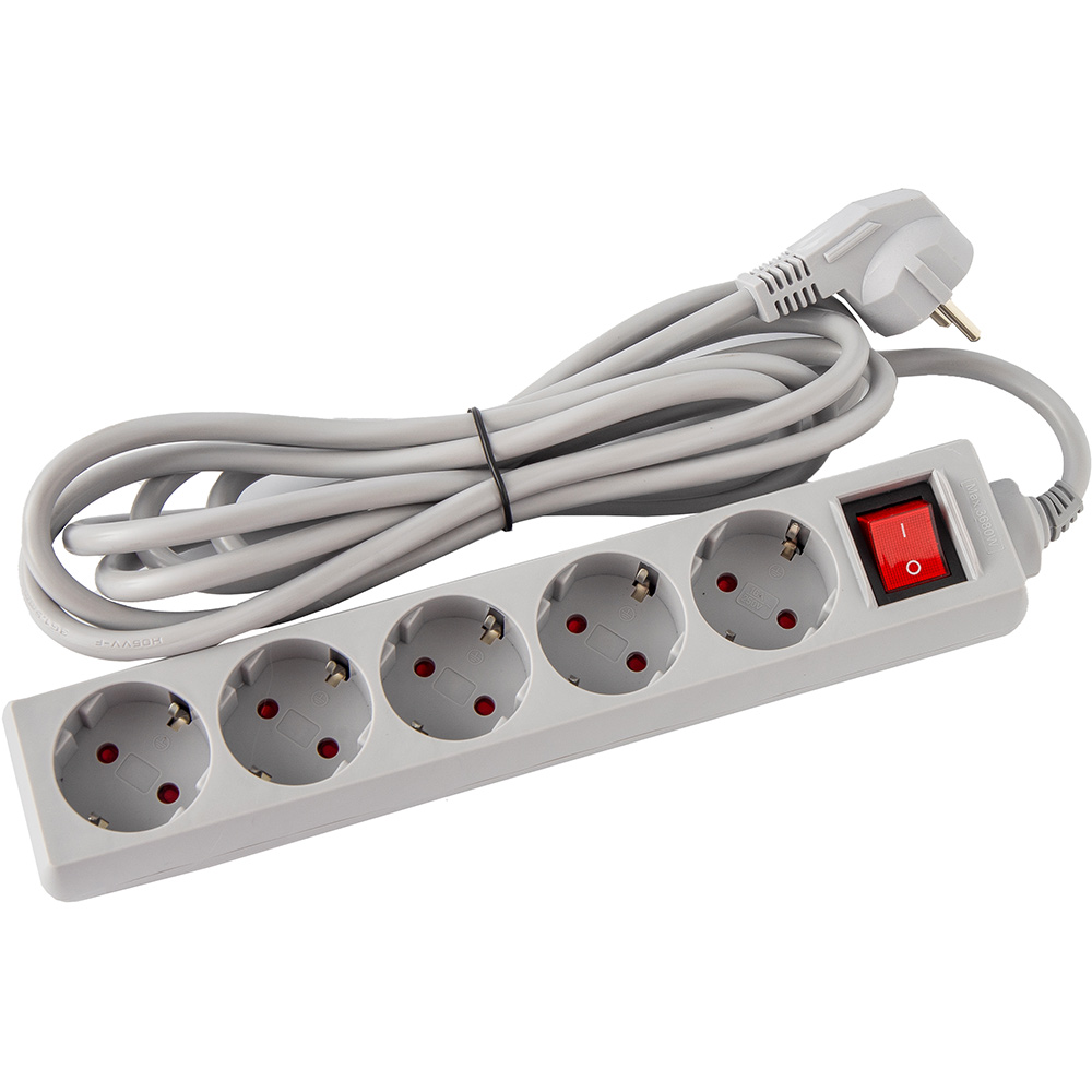 Подовжувач LOGAN 5 розеток 3м 16А 3x1.5мм2 Grey (SFG5-3) Подовжувач LOGAN 5 розеток 3м 16А 3x1.5мм2 Grey (SFG5-3)