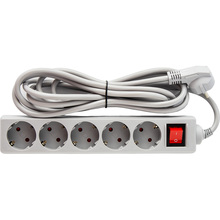 Подовжувач LOGAN 5 розеток 3м 16А 3x1.5мм2 Grey (SFG5-3) Подовжувач LOGAN 5 розеток 3м 16А 3x1.5мм2 Grey (SFG5-3)