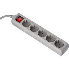 Подовжувач LOGAN 5 розеток 5м 16А 3x1.5мм2 Grey (SFG5-5) Подовжувач LOGAN 5 розеток 5м 16А 3x1.5мм2 Grey (SFG5-5)