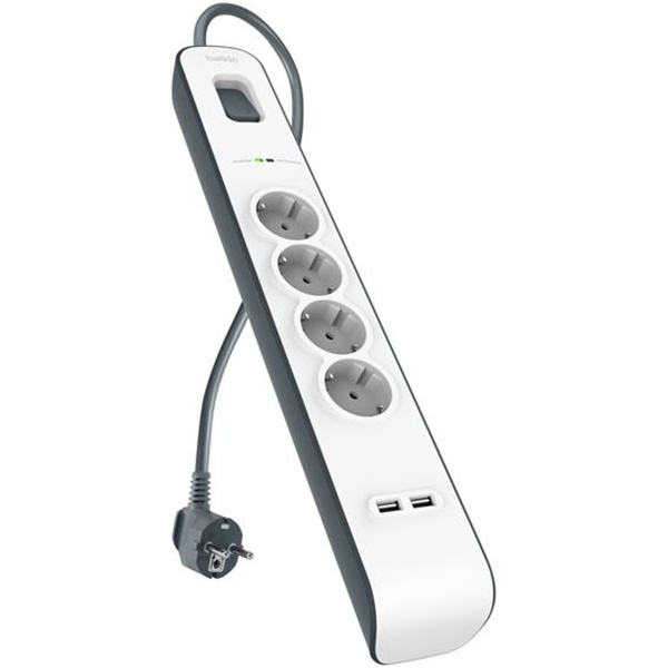 Сетевой фильтр BELKIN Surge Protectors 4 розетки 2м White (BSV401vf2M)