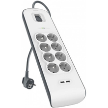 Сетевой фильтр BELKIN Surge Protectors 8 розеток 2м White (BSV804vf2M)