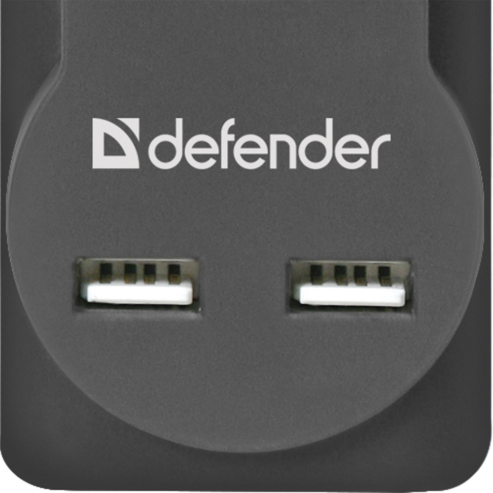 Сетевой фильтр DEFENDER DFS 751 5 розеток 1,8м 10A 3x1.0мм2 Black (99751) Тип розеток евророзетка с заземлением (Тип F)