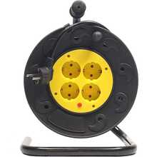 Удлинитель POWERPLANT JY-2002/40 4 розетки 40м 10А 3x1.5мм2 Black/Yellow (PPRA10M40S4L)