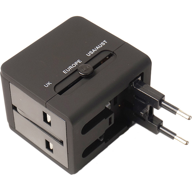 Переходник POWERPLANT 1 розетка 2хUSB 6А Black (DV00DV5067) Тип переходник