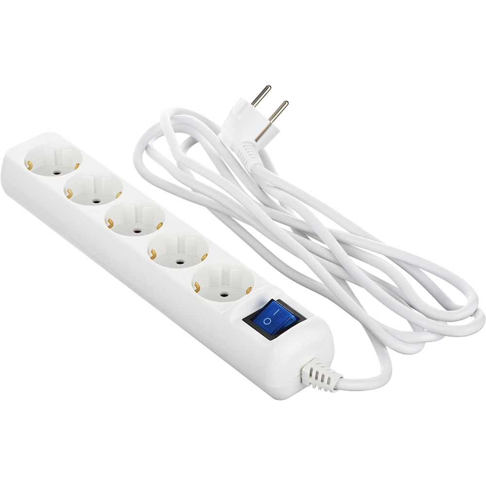 

Сетевой фильтр 2E 5XSchuko 5 м White (2E-U05ESM5W), 5XSchuko с выкл., 5м, белый