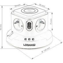 Сетевой фильтр LOGAN 4 розетки 2 м 16А 3х1,5мм2 White (WS4-2)