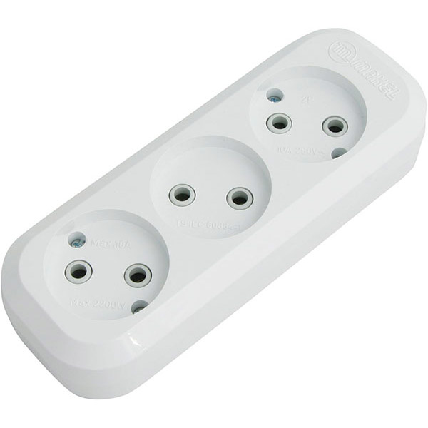 

Колодка для удлинителя MAKEL 3 гнезда без заземления White (MGP121), Колодка 3 гнізда без заземлення (MGP121)