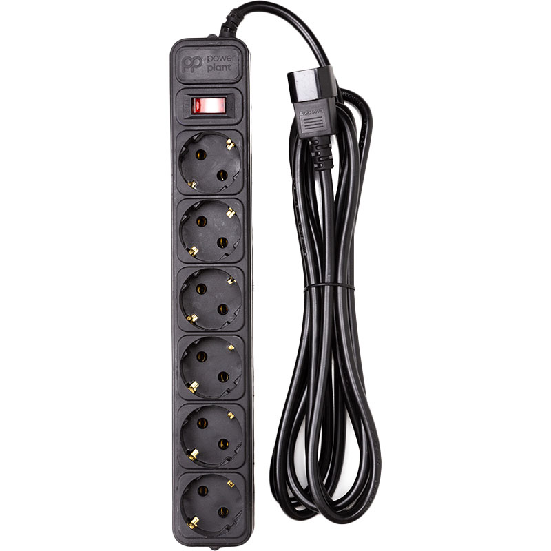 Сетевой фильтр POWERPLANT 6 розеток 3м 10А 3x1.5мм2 Black (PPUA10M30S6) Сетевой фильтр POWERPLANT 6 розеток 3м 10А 3x1.5мм2 Black (PPUA10M30S6)
