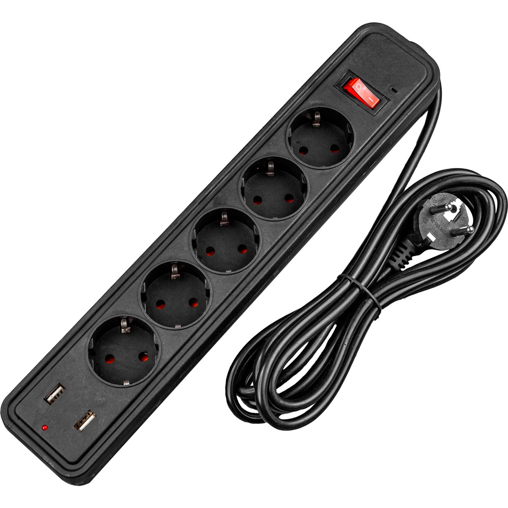 

Сетевой фильтр XoKo 5 розеток, 2 USB 1.8 м Black (XK-SP-5-2), SP-5-2, 1.8 м, 5 розеток, 2 USB