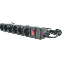 Сетевой фильтр MERLION 6 розеток 1.8м 10A 3x0,75мм2 Black (B618)