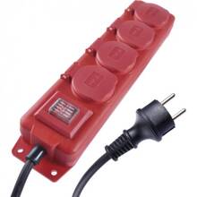 Подовжувач EMOS 4 розетки 10м 16А 3x1, 5мм2 Red (P14201)