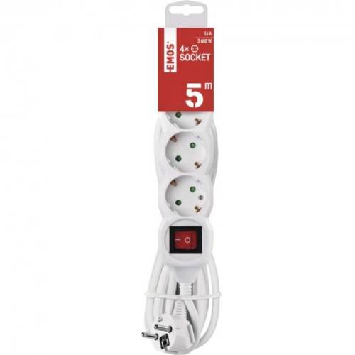 Удлинитель EMOS 4 розетки 5м 16А 3x1.5мм2 White (P1425R) Тип удлинитель