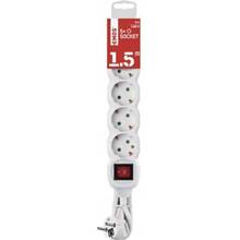 Удлинитель EMOS 5 розеток 1,5м 16А 3x1.5мм2 White (P1521R)