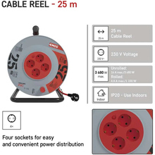 Подовжувач EMOS 4 розетки 25м 16A 3x2.5мм2 Red (P09225M)