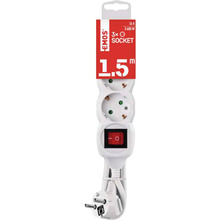 Удлинитель EMOS 3 розетки 1.5м 16A 3x1.5мм2 White (P1321R)