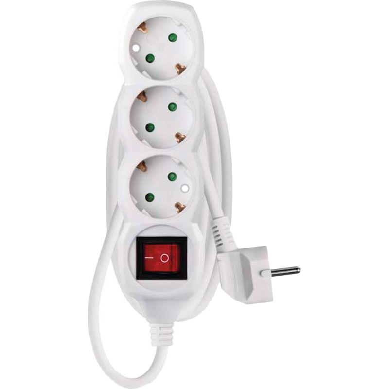 Удлинитель EMOS 3 розетки 1.5м 16A 3x1.5мм2 White (P1321R)