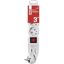 Подовжувач EMOS 3 розетки 3м 16A 3х1.5мм2 White (P1323R)