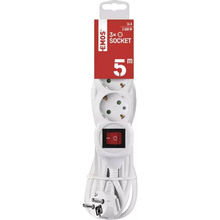 Удлинитель EMOS 3 розетки 5м 16А 3х1,5мм2 White (P1325R)