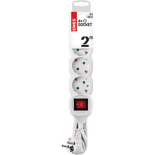 Удлинитель EMOS 4 розетки 2м 10А 3х1,5мм2 White (P1422)