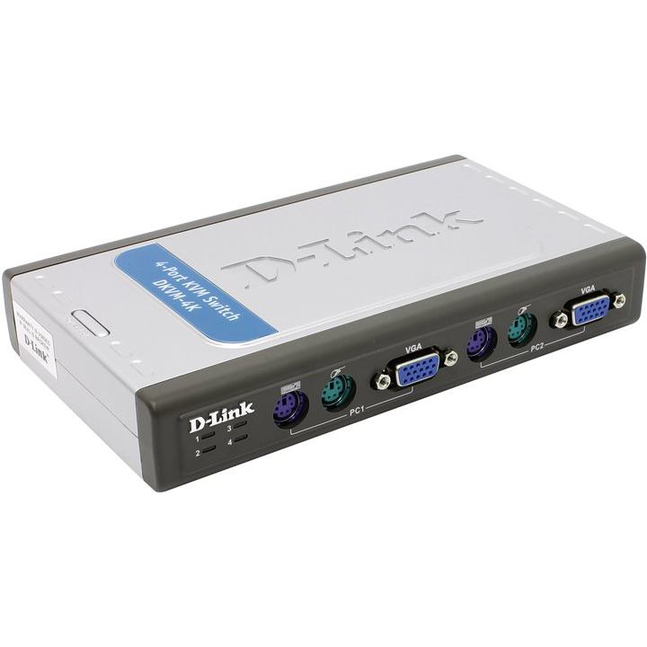 

KVM-переключатель D-LINK DKVM-4K 4 порта, DKVM-4K 4 портовый KVM коммутатор