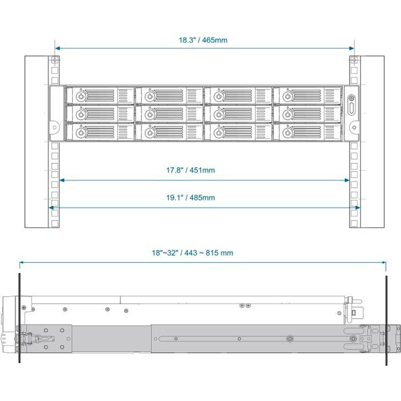 Комплект напрямних QNAP RAIL-B02 Тип кронштейн