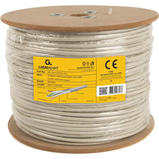 Віта пара CABLEXPERT CAT6A 305 м (SPC-6A-LSZHCU-SO) Тип кабель