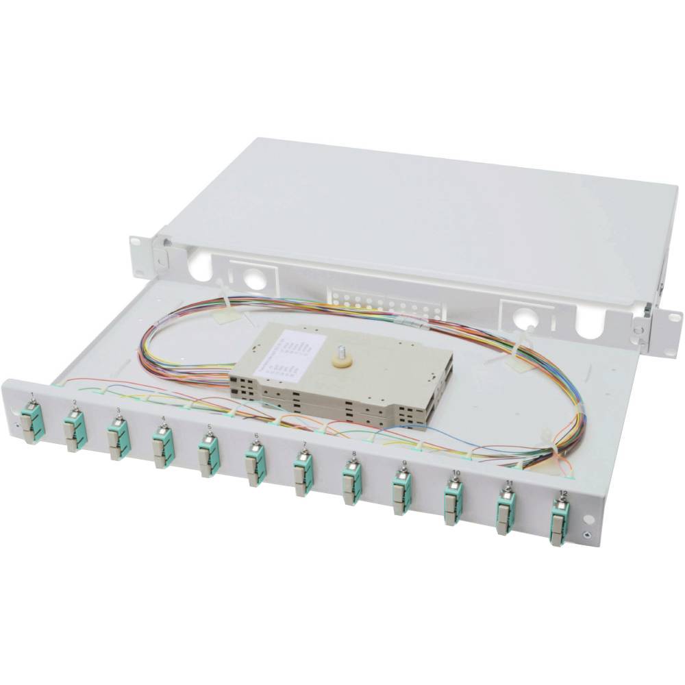 Оптична панель DIGITUS 19' 1U Incl Splice Cass OM3 Color Pigtails Adapter (DN-96321/3)