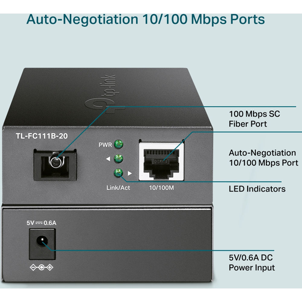 Медіаконвертер TP-LINK FC111B-20 Тип медіаконвертер