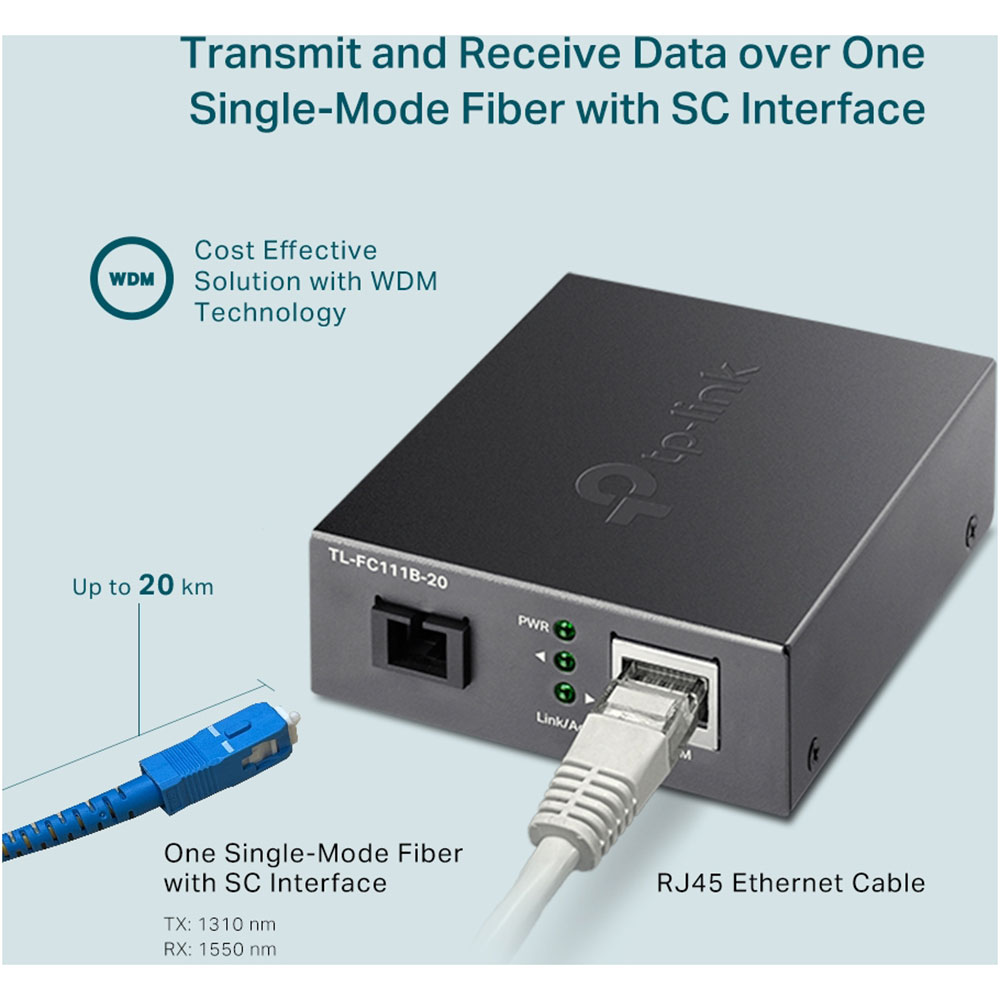 Медіаконвертер TP-LINK FC111B-20 Підтримка стандартів IEEE802.3, IEEE802.3i, IEEE802.3u