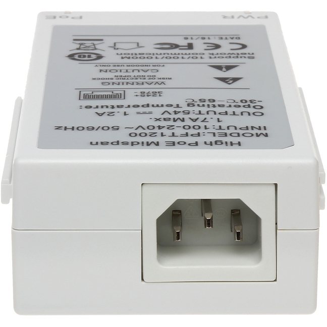 PoE інжектор DAHUA DH-PFT1200 Вхід (WAN порт) Ethernet