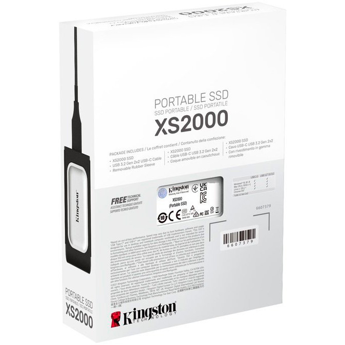 Зовнішній вигляд Зовнішній накопичувач SSD KINGSTON 4TB USB 3.2 Gen 2x2 Type-C XS2000 (SXS2000/4000G)
