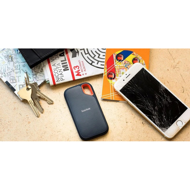 Зовнішній вигляд Зовнішній SSD накопичувач SANDISK 4TB USB 3.2 Gen 2 Type-C Black/Orange (SDSSDE61-4T00-G25)