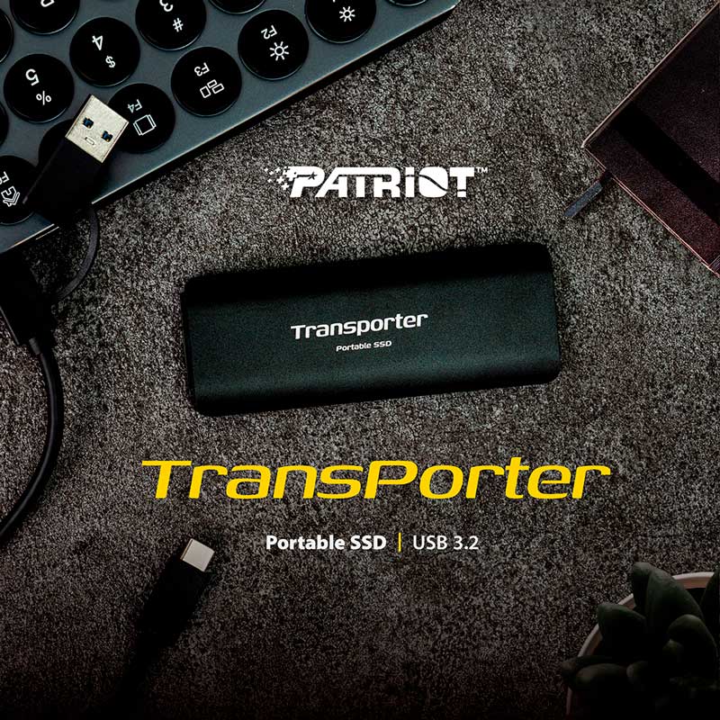 Зовнішній SSD накопичувач PATRIOT Transporter 2.0TB Black (PTP2TBPEC) Інтерфейс USB Type-C