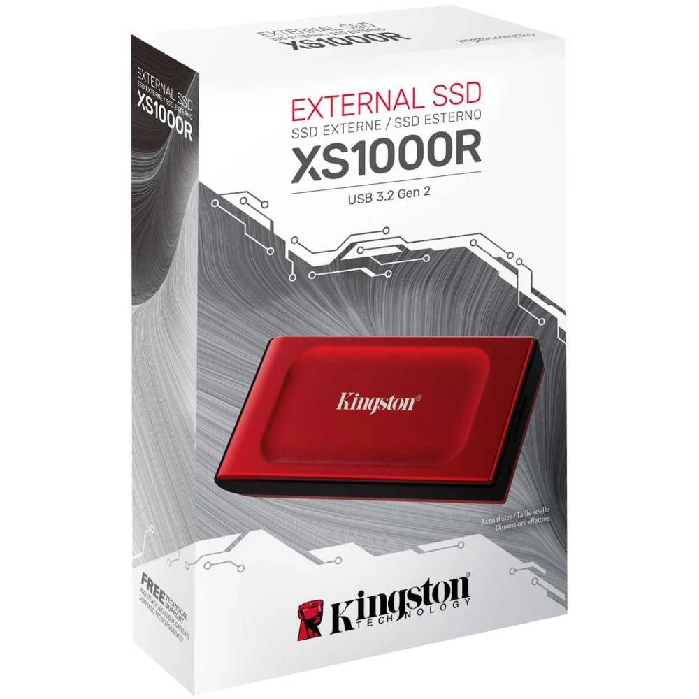 Внешний SSD накопитель KINGSTON 1.0ТB Portable USB SXS1000 Red (SXS1000R/1000G) Тип флэш-памяти 3D NAND