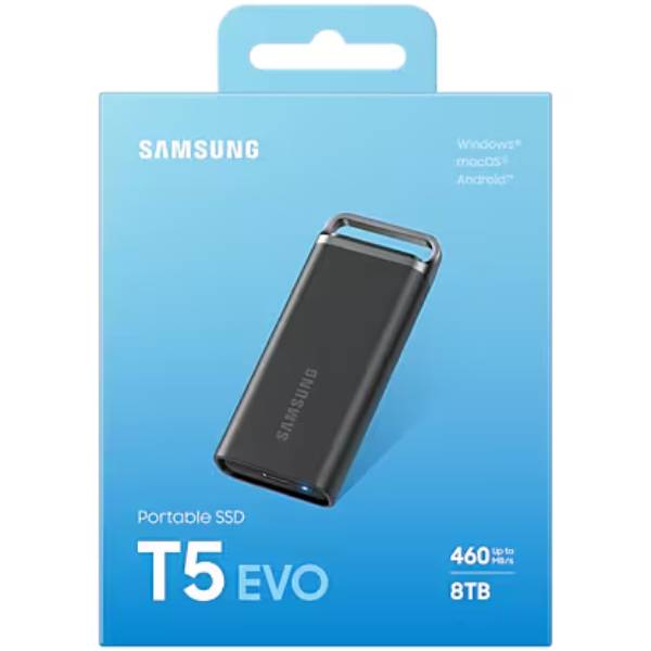 Фото Зовнішній накопичувач SSD SAMSUNG Portable SSD T5 EVO USB 3.2 Gen 1 SAMSUNG 8Тб (MU-PH8T0S/EU)