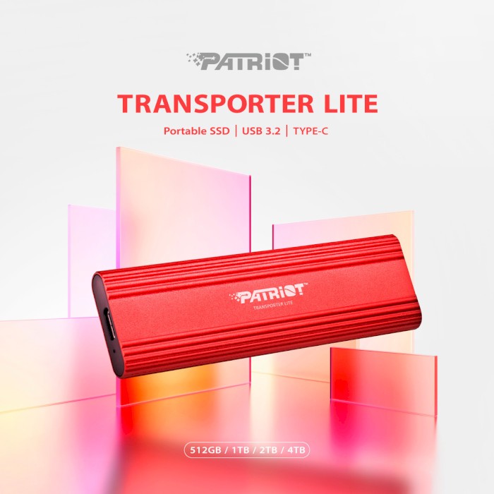 Заказать Внешний SSD накопитель PATRIOT Transporter Lite 2TB Type-C Red (PTPL2TBPEC)