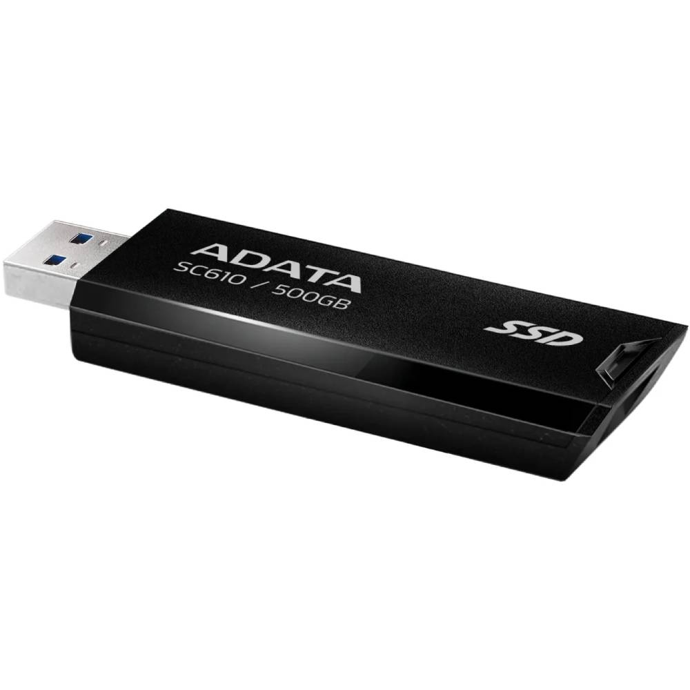 Внешний SSD накопитель ADATA USB 3.2 500GB (SC610-500G-CBK/RD) Емкость 500 Гб