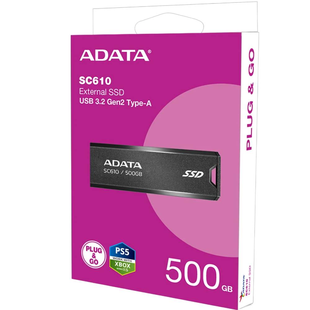 Заказать Внешний SSD накопитель ADATA USB 3.2 500GB (SC610-500G-CBK/RD)