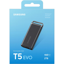 Внешний SSD накопитель SAMSUNG T5 EVO 2TB USB 3.2 Type-C Black (MU-PH2T0S/EU)