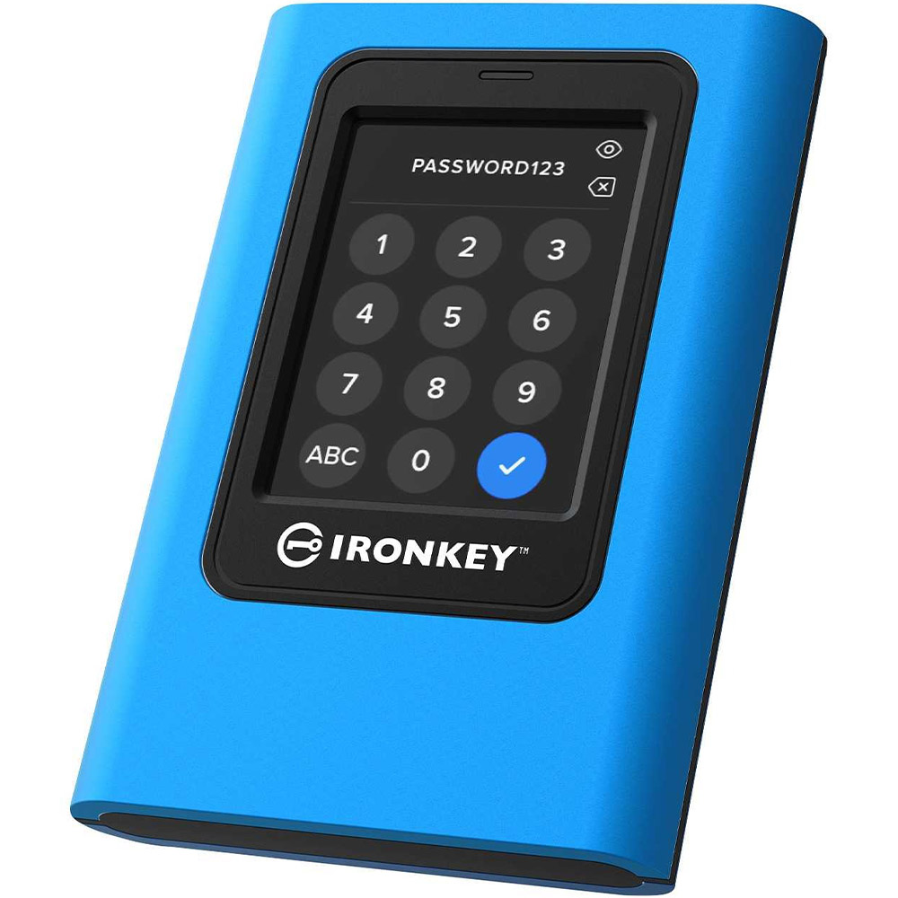 Внешний SSD накопитель KINGSTON Portable USB 3.84TB IronKey Vault Privacy 80 (IKVP80ES/3840G) Тип твердотельный накопитель (SSD)