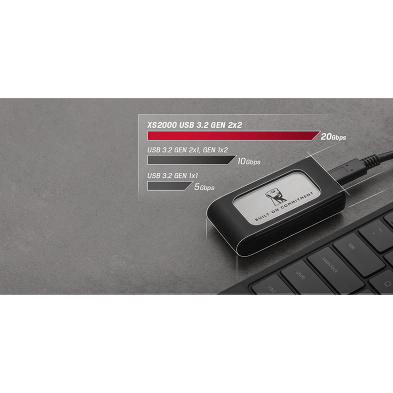 Зовнішній вигляд Зовнішній SSD накопичувач KINGSTON 4TB USB 3.2 Gen 2x2 Type-C XS2000 (SXS2000/4000GA)