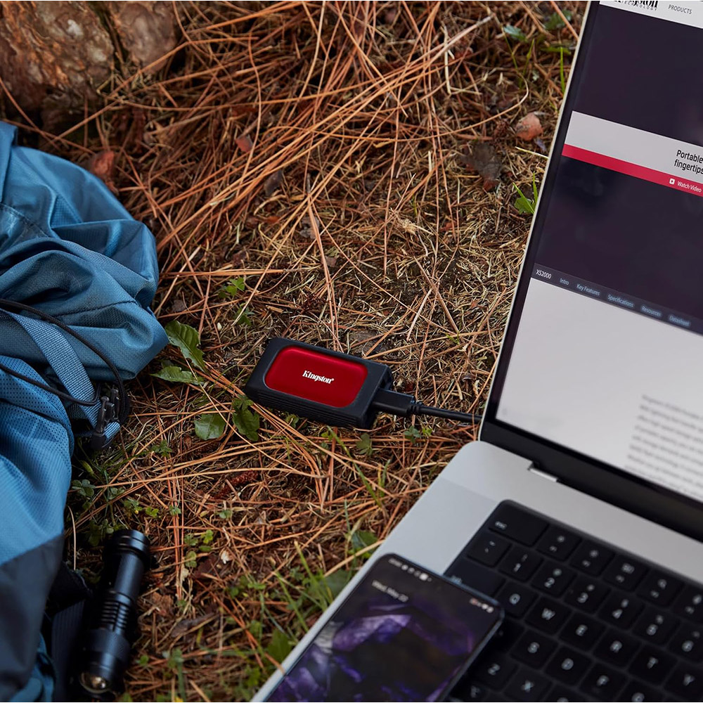 Зовнішній вигляд Зовнішній накопичувач SSD KINGSTON 2TB USB 3.2 Gen 2 Type-C XS1000 (SXS1000R/2000GA)