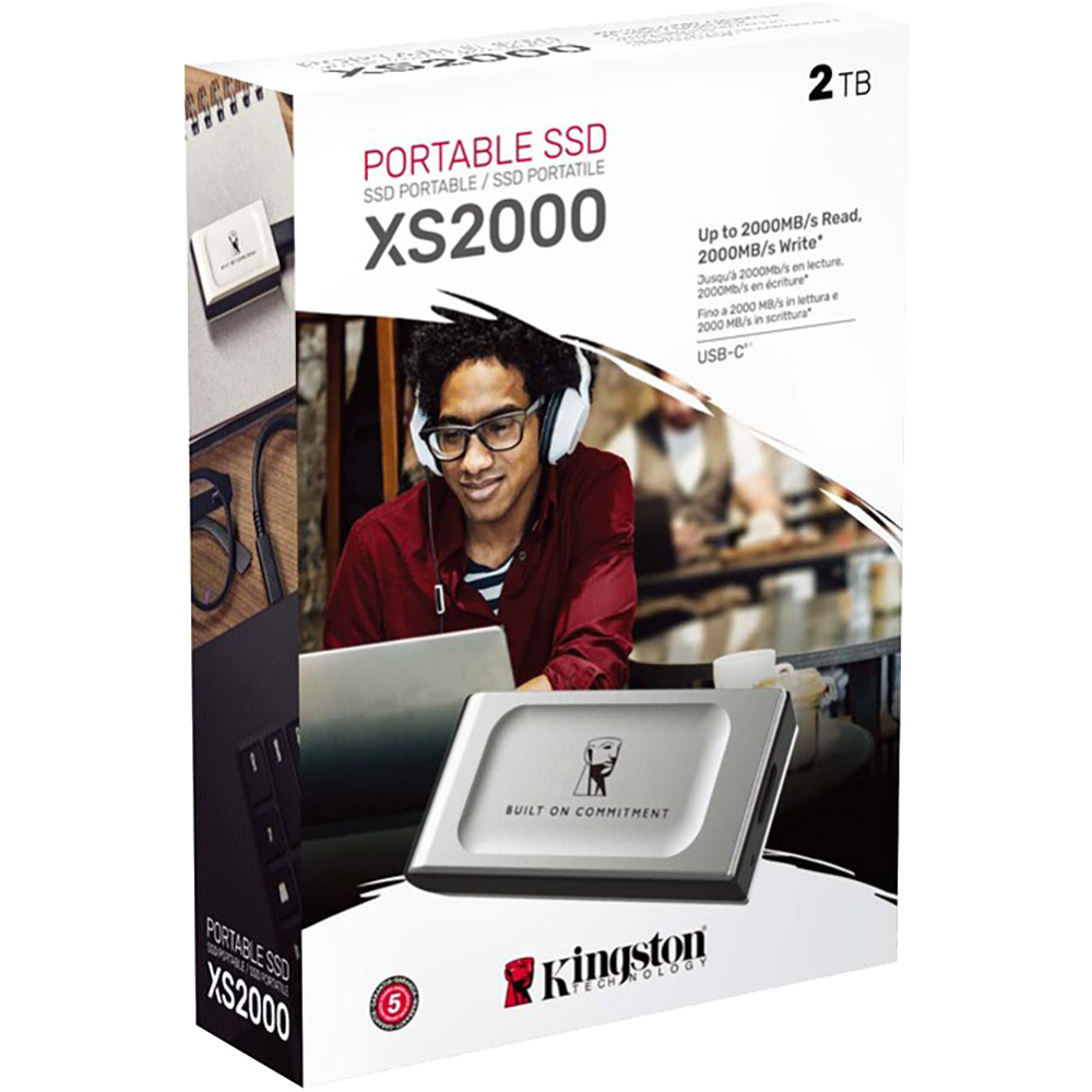 Зовнішній SSD накопичувач KINGSTON XS2000 BOC 2TB Silver(SXS2000/2000GA) Форм-фактор USB
