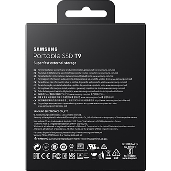 Замовити Зовнішній SSD накопичувач SAMSUNG Portable T9 1GB (MU-PG1T0B/EU)