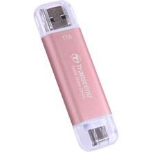 Зовнішній SSD накопичувач TRANSCEND ESD310P 1TB USB Type-A/USB Type-C 3D NAND Pink (TS1TESD310P)
