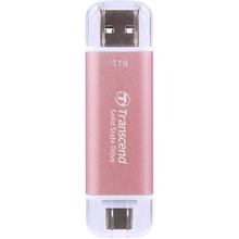 Зовнішній SSD накопичувач TRANSCEND ESD310P 1TB USB Type-A/USB Type-C 3D NAND Pink (TS1TESD310P)