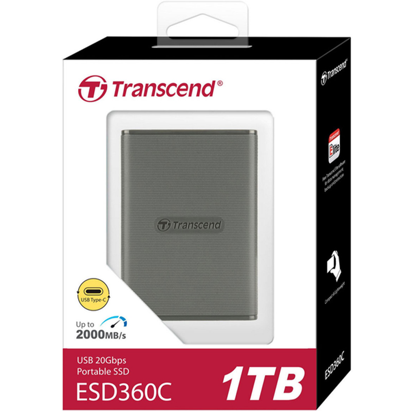 Зовнішній SSD накопичувач TRANSCEND 1TB USB 3.2 Gen 2x2 Type-C Silver (TS1TESD360C) Інтерфейс USB Type-C